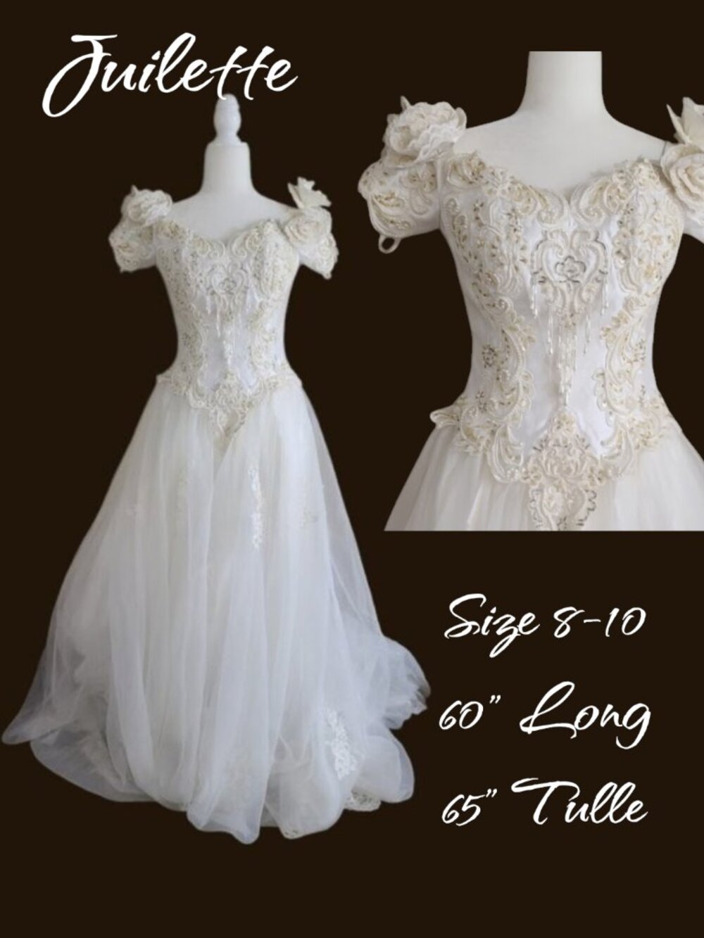 Stunning Venus Victorian Style Wedding Dress Size 8-10 Needs Cleaning